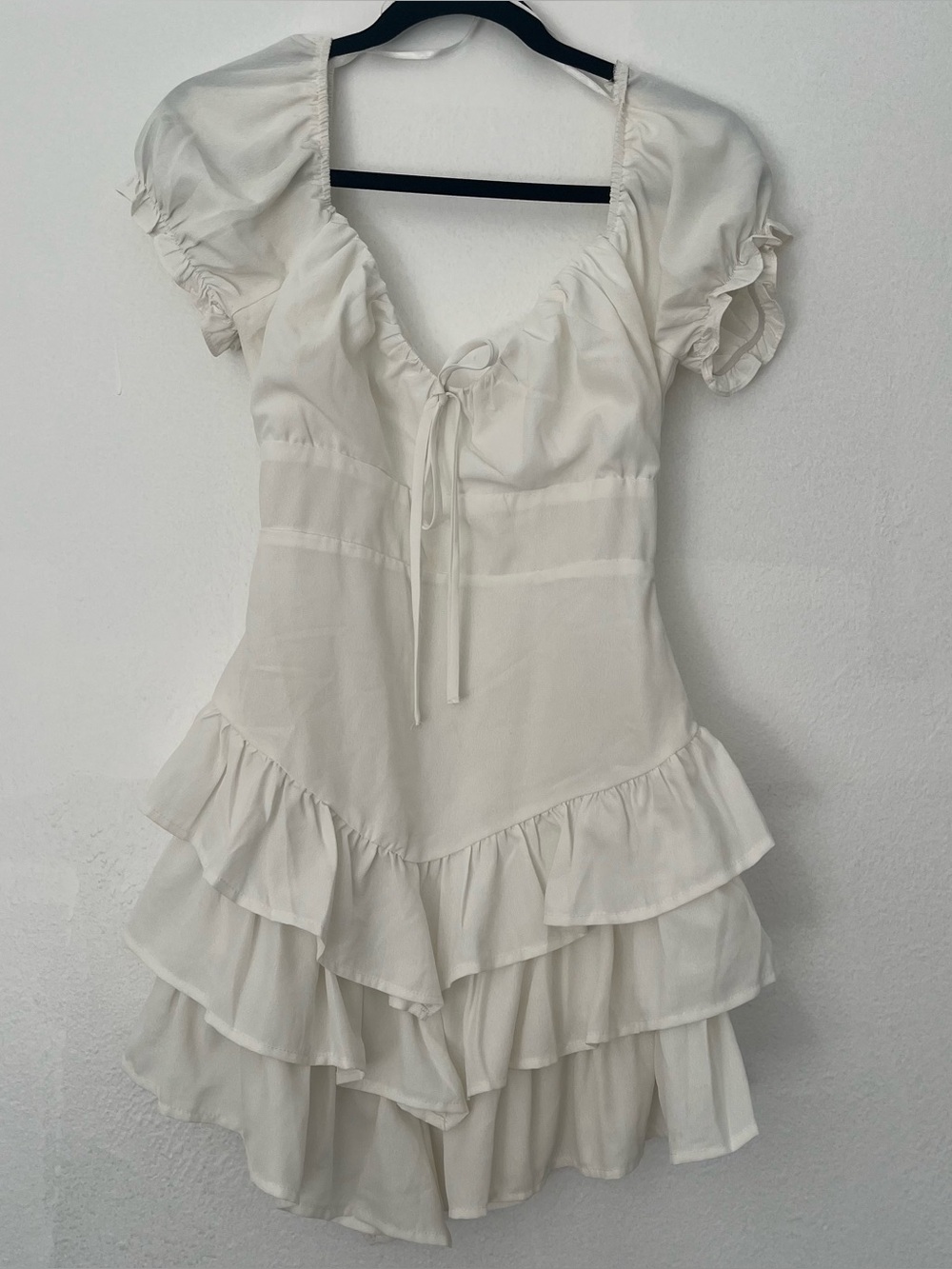 ONE Clothing Los Angeles White Mini Ruffle Dress